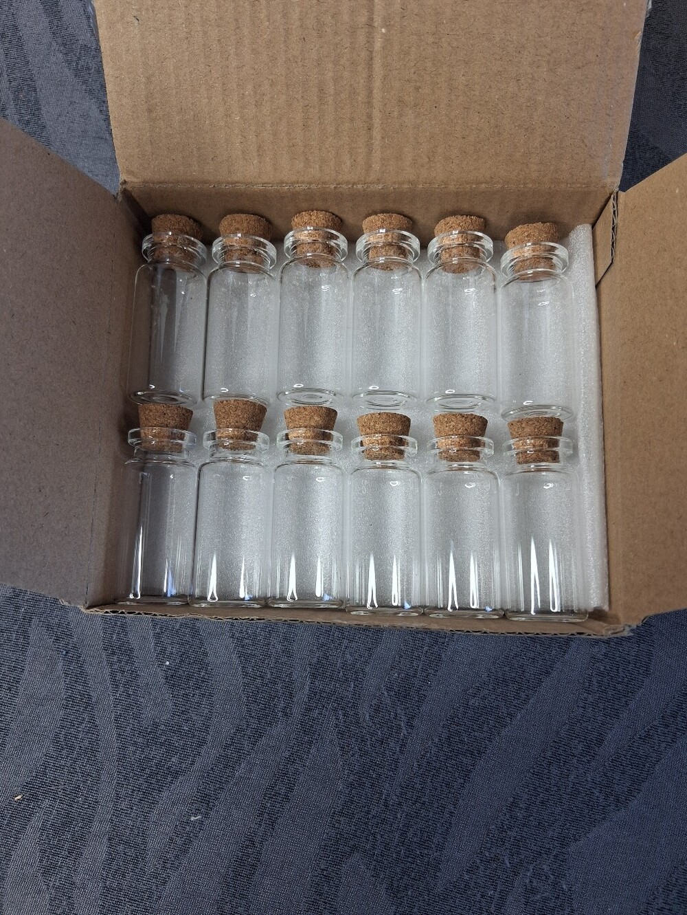 Set Of 24 10ml Glass Cork Top Bottles Nwt